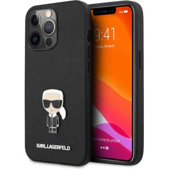 Image 1 of KARL LAGERFELD Ikonik Saffiano Leather Case - дизайнерски кожен кейс за iPhone 13 Pro (черен)