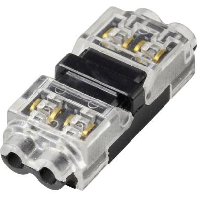 TRU COMPONENTS TC-14376156, svorka pre rýchle pripojenie, 0.35-0.5 mm², kontakty 2, priehľadná, čierna, 12 ks