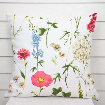 Biante bavlna Sandra SA-667 Veľké lúčne kvety na bielom 70 x 90 cm