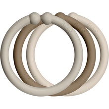 Bibs Loops Kroužky 12 ks Sand dark oak vanilla