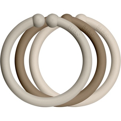 Bibs Loops Kroužky 12 ks Sand dark oak vanilla