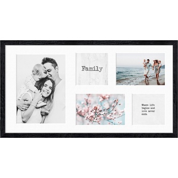 STYLER Рамка за 5 снимки Kyoto с бяло паспарту 27 x 51 см черна (RA-15141)