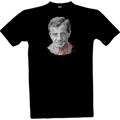 Tričko s potiskem Jean Paul Belmondo podpis pánské černá