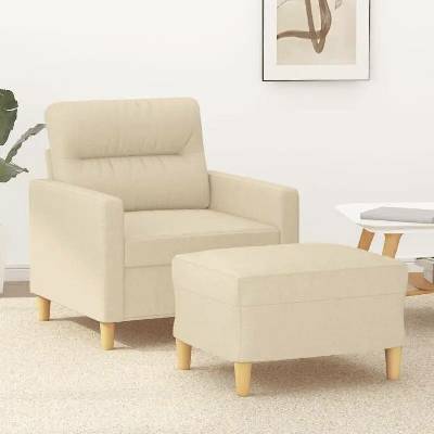 vidaXL 11461.3201067 s podnožkou krémové 60 cm textil