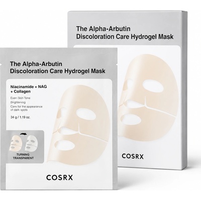 CosRx Хидрогелна маска с алфа-арбутин, ниацинамид и колаген COSRX Arbutin Discoloration Hydrogel Mask