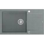 Quadron Вградена композитна мивка Quadron Unique Evan 136 XL сива - неръждаема стомана 86x50 см (HCQE58650U5_BS_P2O) Мивка за вграждане