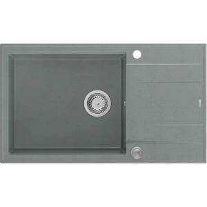 Quadron Вградена композитна мивка Quadron Unique Evan 136 XL сива - неръждаема стомана 86x50 см (HCQE58650U5_BS_P2O) Мивка за вграждане