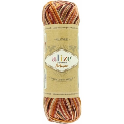 Alize Superwash Artisan 9015 krémovo oranžovo bordová