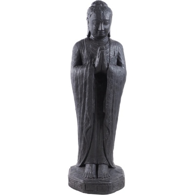 Soška beton Buddha Namaste 62 cm černá