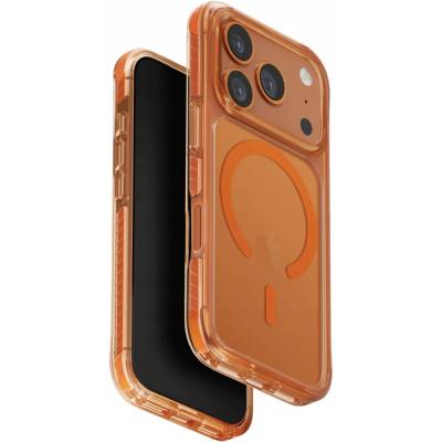 UNIQ Combat MagClick kryt s farebným rámčekom a MagSafe pre iPhone 17 Pro - oranžový 8886463694152