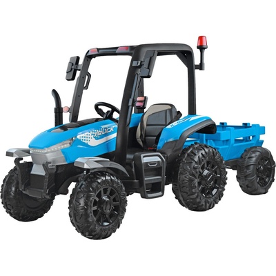 Mamido elektrický traktor s přívěsem BLT modrá