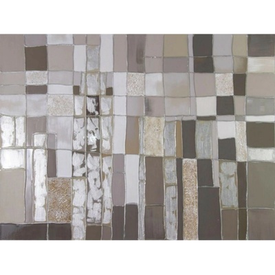 FALC Maľovaný obraz mozaika béžová, 90 x 120 cm
