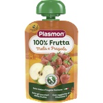 Plasmon Плодова закуска ябълка и ягода 12+м 100г - topcho-online