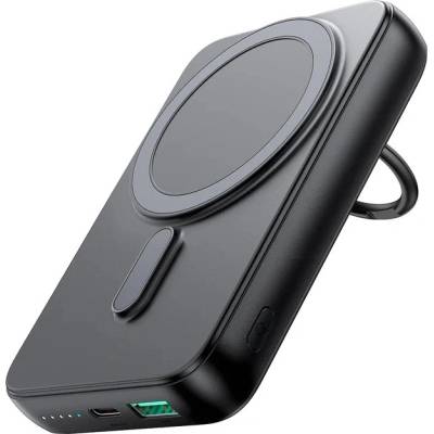 JOYROOM Joyroom JR-W050 външна батерия, Wireless, 10000mAh, 20W, MagSafe, с пръстен и стойка, черен
