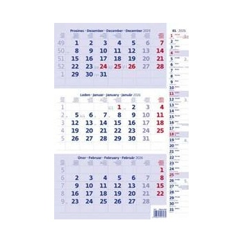 Tříměsíční modrý s poznámkami nástěnný Helma 2026