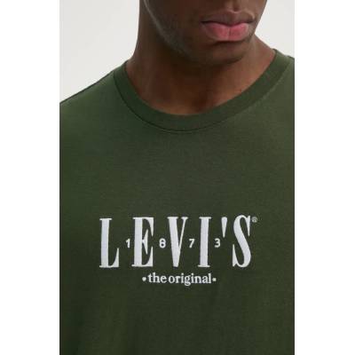 Levi's Памучна тениска Levi's SS RELAXED FIT TEE в зелено с апликация 16143 (16143.1676)