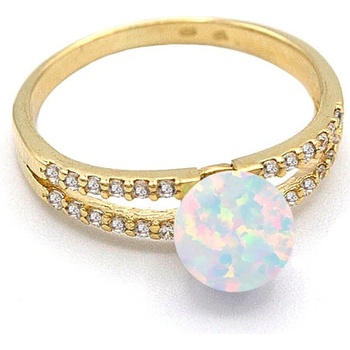 B&B Goldinvestic Zlatý s opálem a zirkony N3316