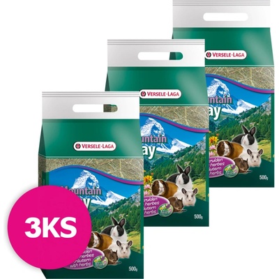 Versele Laga Mountain Hay pre hlodavce s bylinkami 3 x 0,5 kg