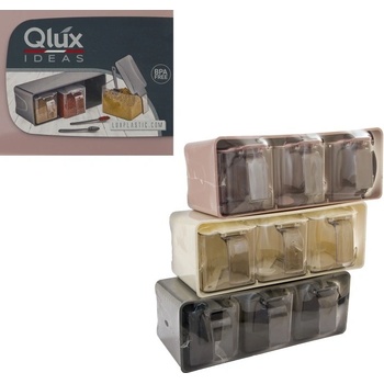 Qlux Zásobnice plastové na zavěšení box 3ks 27 x 11 x14