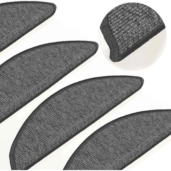 vidaXL Изтривалки за стълби 15 бр. 56x17x3 см, бежови и сиви, полукръгли (326894)