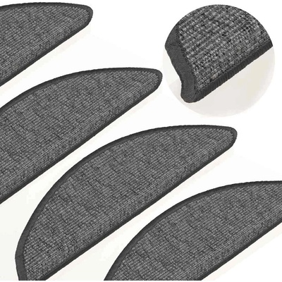 vidaXL Изтривалки за стълби 15 бр. 56x17x3 см, бежови и сиви, полукръгли (326894)