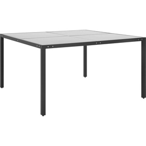  Градинска маса антрацит 130x130x72 cм стомана и стъкло