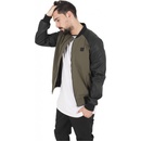 Urban Classics Cotton bomber Leather Imitation Sleeve men Transition jacket olive black