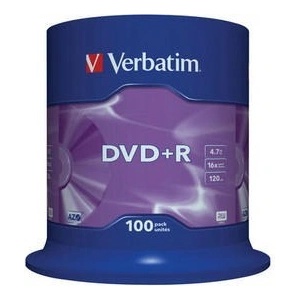 Verbatim DVD+R(100-Pack)Шпиндел/Обща търговия на дребно/16x/4.7GB (43551)