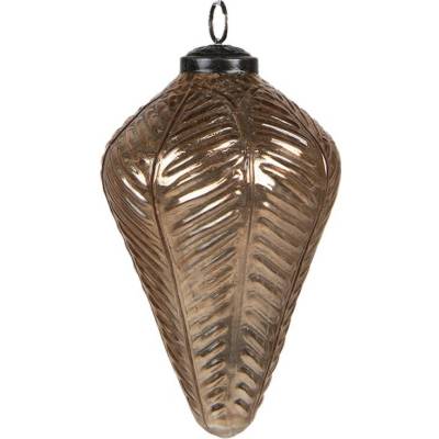 Bronzová skleněná vánoční ozdoba šiška L - Ø 10*16 cm - Clayre & Eef