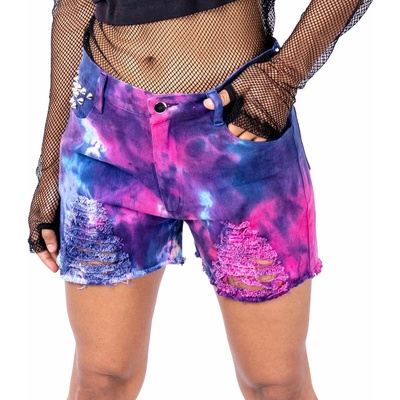VIXXSIN дамски къси панталони Vixxsin - GAIA - СИН/РОЗОВ TIE DYE - POI1139