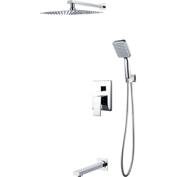 Cascada Душ комплект за вграждане Cascada ZS-C2010A с квадратна душ глава, слушалка и месингов чучур (3528145)