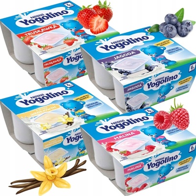Nestlé Yogolino Mliečny dezert Vanilka Jahoda Malina Čučoredka 4 x 4 x 100 g