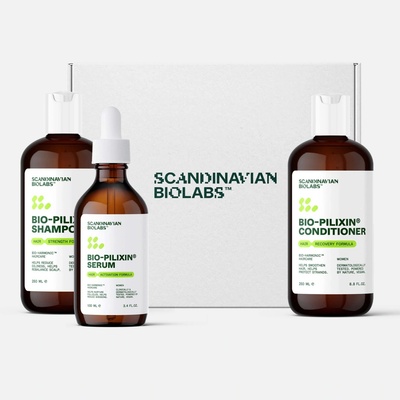 Scandinavian Biolabs® Bio-Pilixin® Hair Growth Routine pre ženy šampón 250 ml + kondicionér 250 ml + sérum 100 ml darčeková sada
