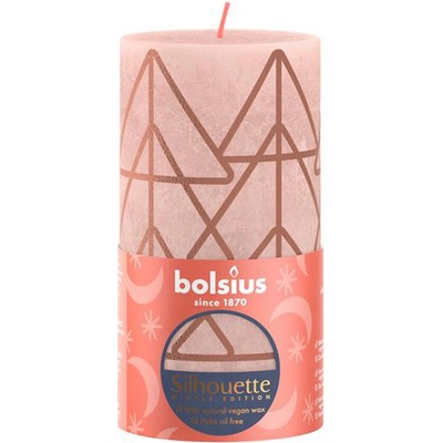 Bolsius Rustikálna ružovo jantárová 13cm