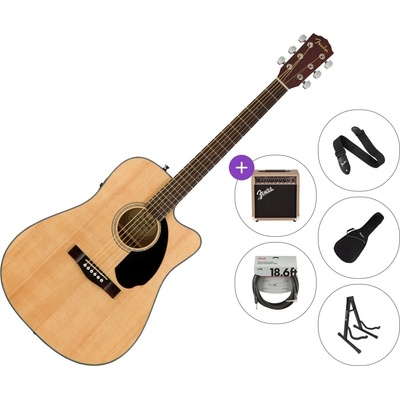 Fender CD-60SCE Dreadnought WN Deluxe Premium SET Natural Електро-акустична китара Дреднаут