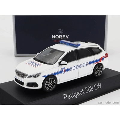 Norev Peugeot 308 Gt Sw Station Wagon Police Municipale 2020 Biela 1:43