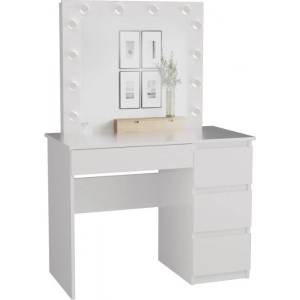 Top e shop КОМПЛЕКТ БЮРО mijas, ЗА ДЯСНИК, БЯЛ + ОГЛЕДАЛО marina (m-mp-zt-mra-t/l+mij/p-bia)