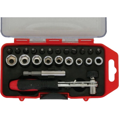 BOLTER Тресчотка bolter 1/4" с вложки и накрайници - комплект 23 части (xg53283)