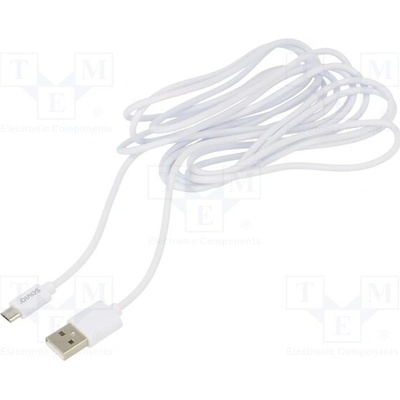 Savio CL-167 USB 2.0, USB A vidlice,USB B micro vidlice, 3m, bílý