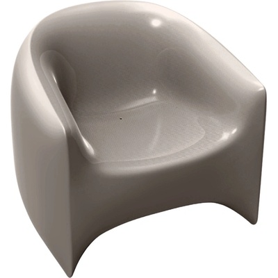 VONDOM Šedo hnědé plastové zahradní lounge křeslo BLOW