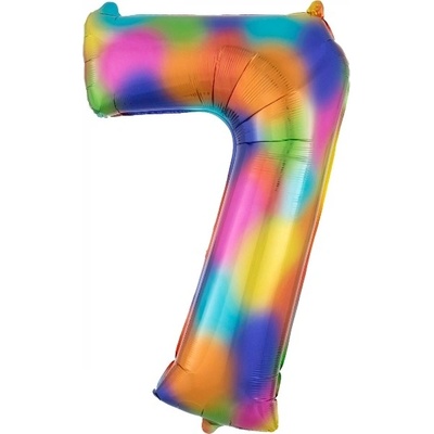 Amscan Fóliové číslo 7 duhové 88 cm