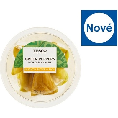 Tesco Marinovaná zelená paprika plněná čerstvým sýrem 90 g