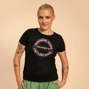 GymBeam BeastPink Дамска тениска Serenity Black XS
