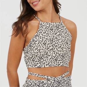 Brave Soul Women's Strappy Crop Top - Beige Black