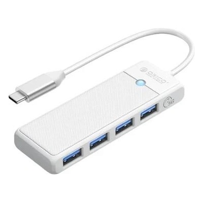 ORICO USB-C хъб Orico PAPW4A-C3 с 4 USB 3.0 порта, 5Gbps, 15 см, бял (PAPW4A-C3-015-WH-EP)
