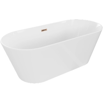 Mexen Flavia свободностояща вана 170 x 75 см, бяла, преливане розово злато - 54031708000-60 (54031708000-60)