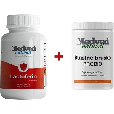 Medveď natural Lactoferin Imun 60 kapsúl a Šťastné bruško Probio 50 g