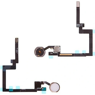 AppleMix Obvod tlačidla Domov + pripojovací flex + tlačidlo Domov pre Apple iPad mini 3 - Biely so zlatým tlačidlom