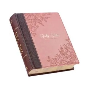 KJV Holy Bible, Note-Taking Bible, Faux Leather Hardcover - King James Version, Brown/Pink (ISBN: 9781642726619)