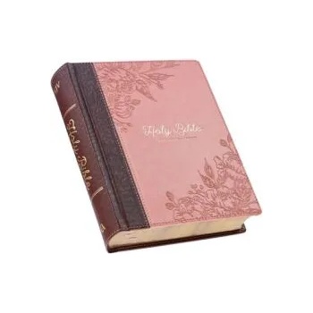 KJV Holy Bible, Note-Taking Bible, Faux Leather Hardcover - King James Version, Brown/Pink